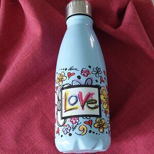 Brighton LOVE Light Blue Floral Stainless Steel 10 oz Water Bottle